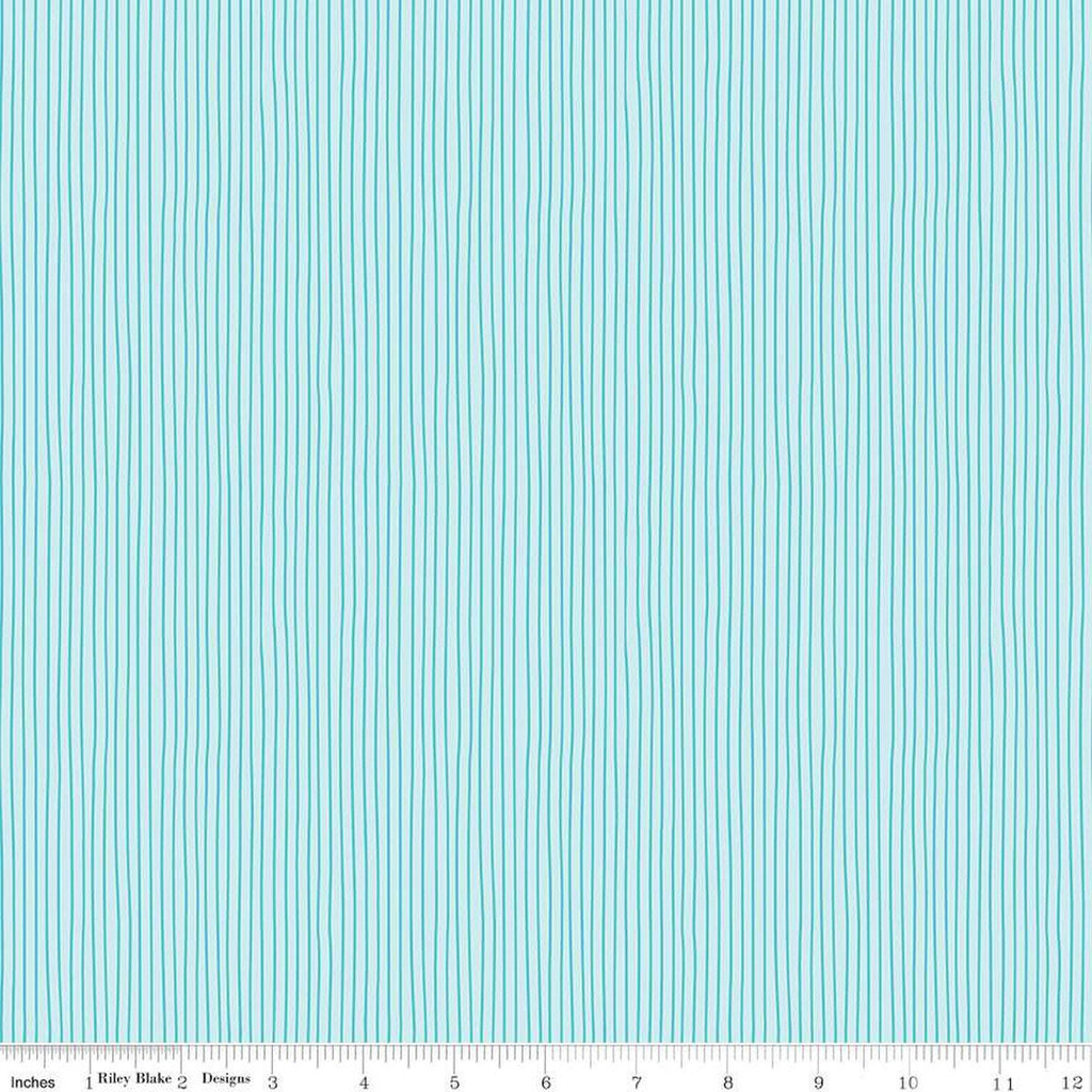 CLEARANCE Swan Serenade Stripe C13265 Sky - Riley Blake  - Stripes Striped - Quilting Cotton
