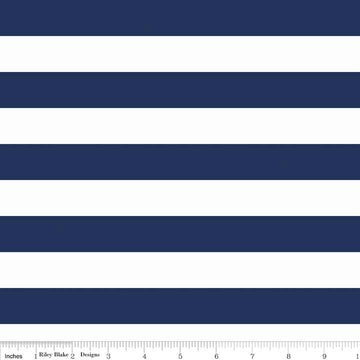 DEAL Navy & White 1" One Inch Stripe - Riley Blake Designs - Jersey KNIT cotton  spandex stretch fabric