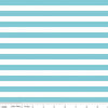 Aqua White 1/2" Half Inch Stripe - Riley Blake Designs - Jersey KNIT cotton stretch fabric